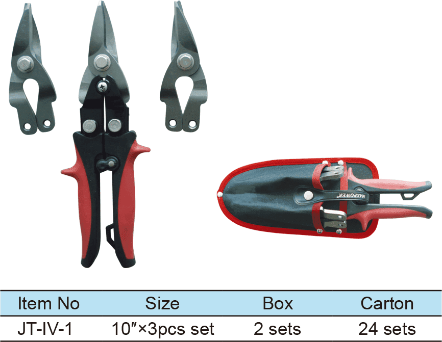 3pcs Aviation Snips Set, Cut Left, Right and Straight, Cold Formed Blades(圖1)