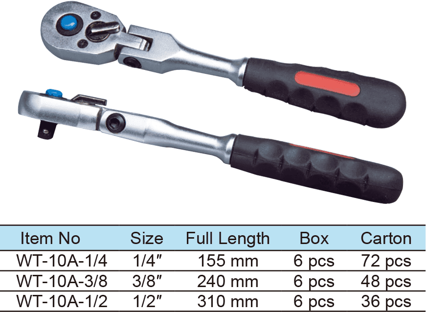 Flexible Ratchet Wrench, Quick Release, 1/4″ 36 Teeth, 3/8″ 38 Teeth, 1/2″ 40 Teeth (圖1)